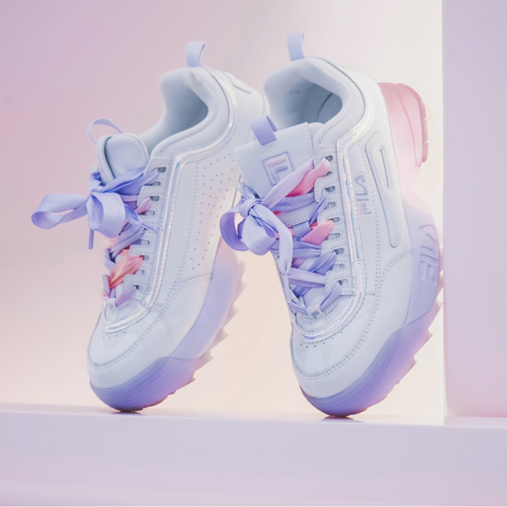 fila disruptor womens pink and white