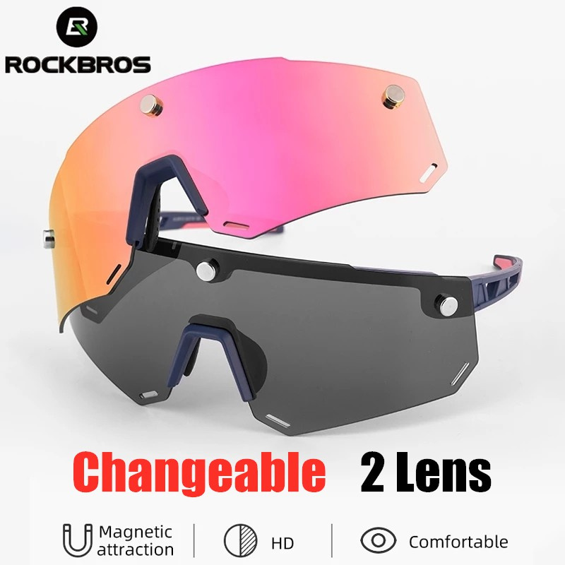 Rockbros Glasses Changeable 2 In 1 Cycling Polarized Hd Lens