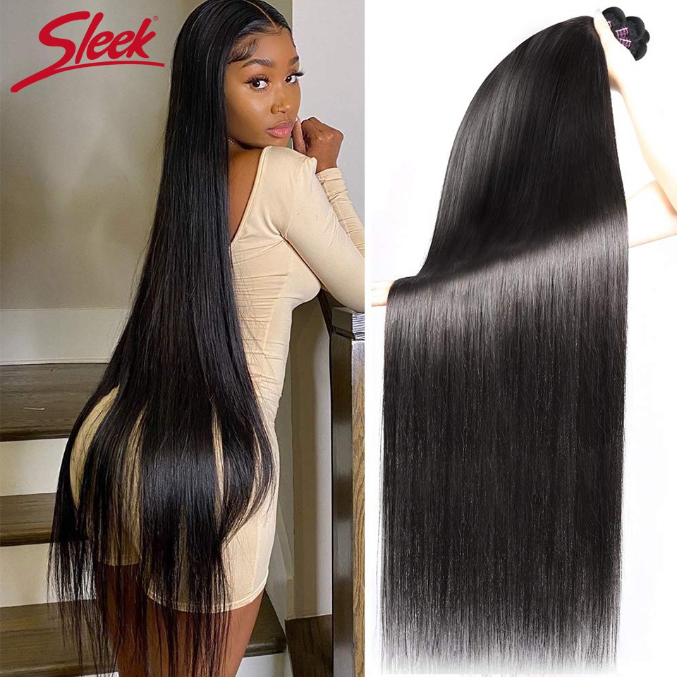Sleek Straight Brazilian Hair Weave Bundles Deal Human Hair Extension 8 To  40 Inch Remy 1/3/4 X Rea | Shopee Philippines