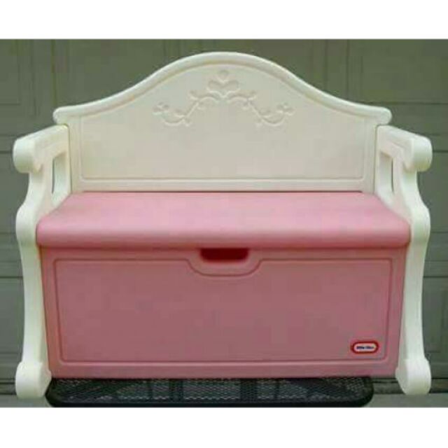 little tikes pink bench toy box