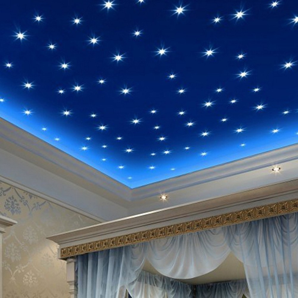 Bk 76pcs Luminous Stars Glow In The Dark Ceiling Wall Stickers Decals For Kids Room