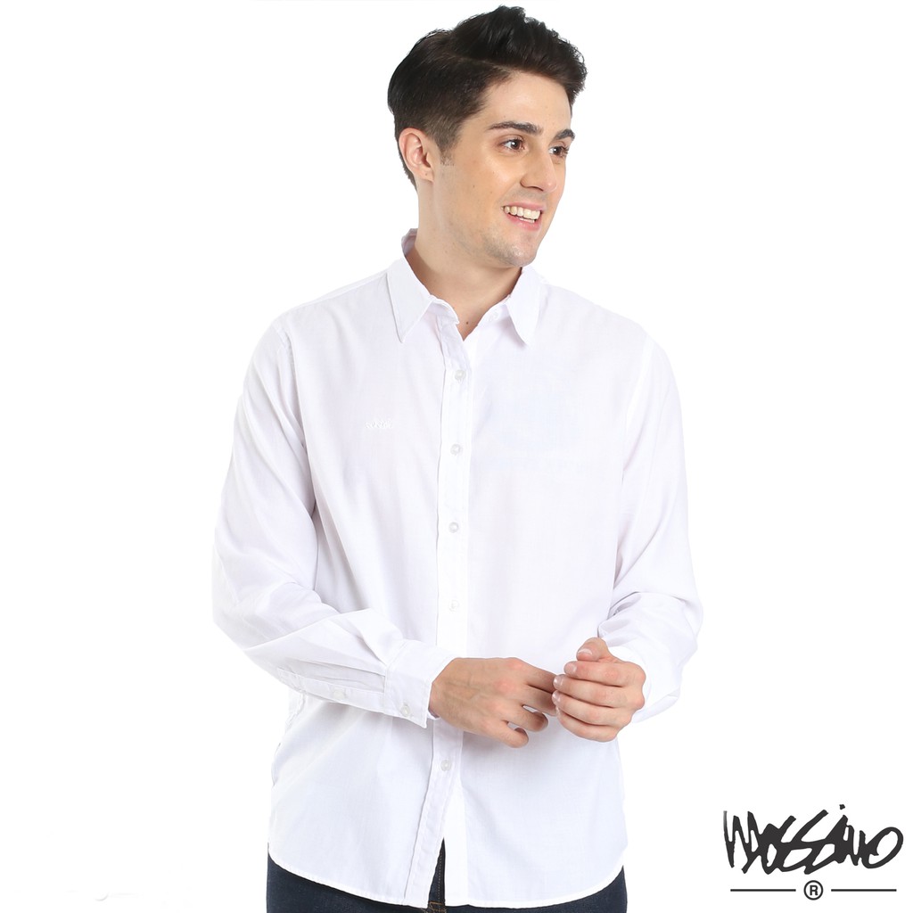 white long sleeve polo formal