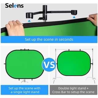 Selens Green Screen Background With Magnetic Support Bracket White Black Backdrop Building Kit Fo