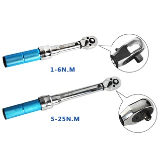 1/4inch Ratchet Torque Wrench Adjustable Chrome Hand Spanner Bike Manual Repair Assembly Car 1-6N-M #9