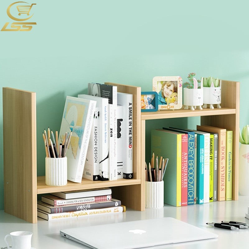 Small Desk Bookshelf Bookcase Office Storage Rack Simple Desktop Shelf