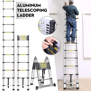 2.9M aluminum telescopic ladder portable folding straight ladder load-bearing 200