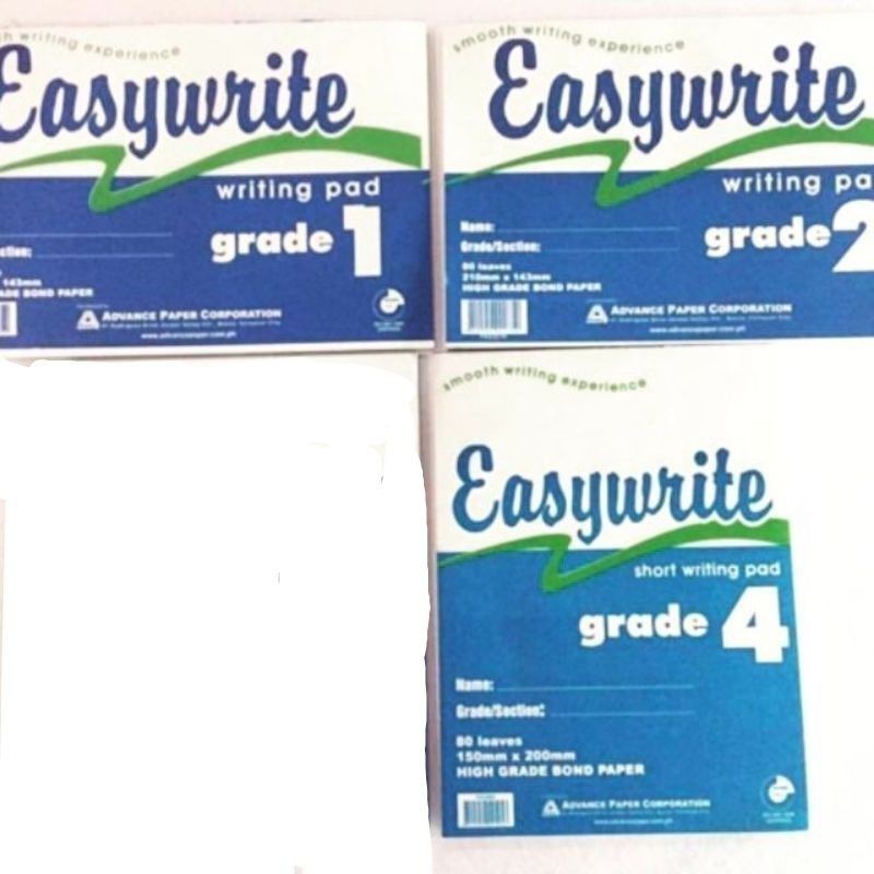 Easywrite Pad Paper Grade 1,2,3,4 by pad | Shopee Philippines