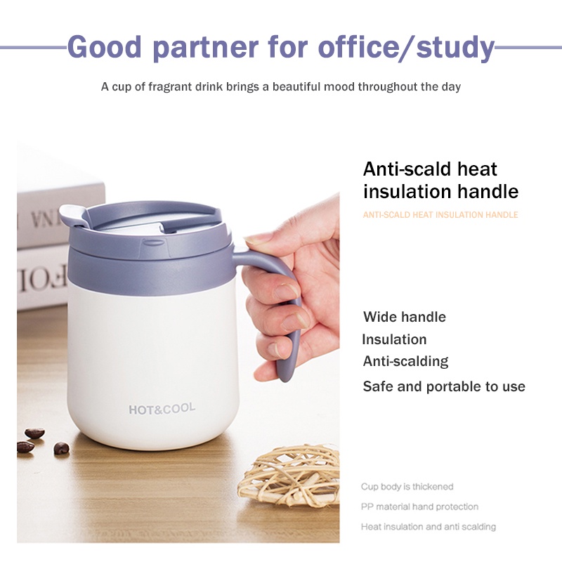 Stainless Steel Thermos Coffee Mugs 350/500ML Car Vacuum Flasks Travel Office Thermo Cup