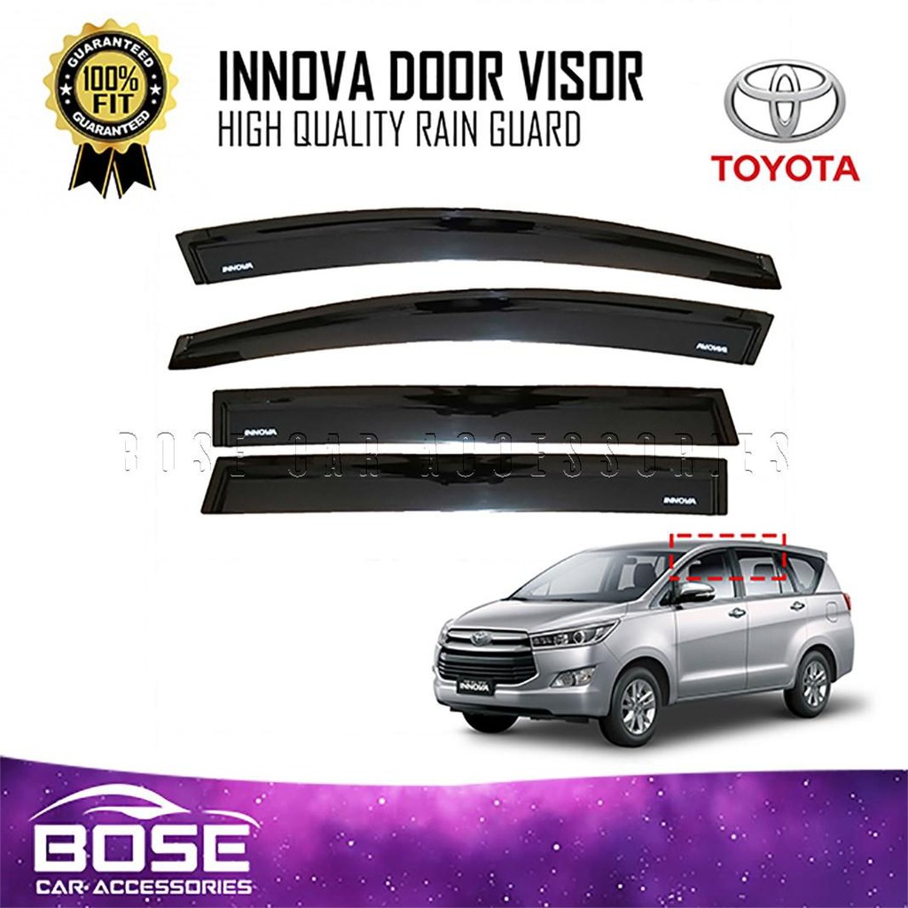 innova chrome door visor