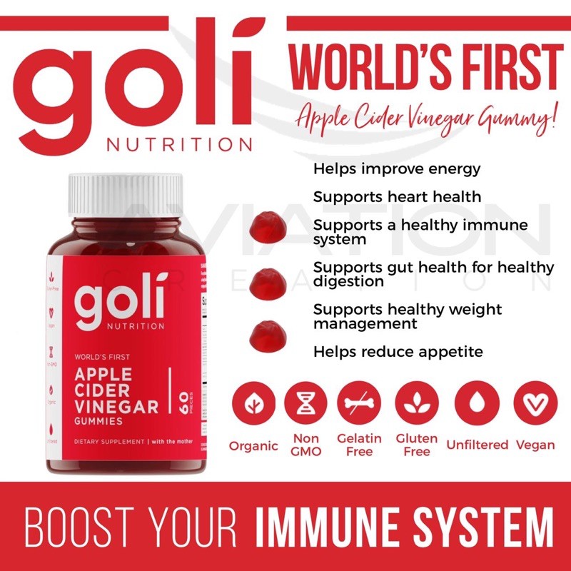 Goli World’s First Apple Cider Vinegar ONHAND Gummies (60 pieces