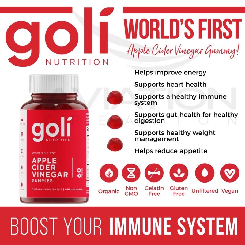 Goli Worlds First Apple Cider Vinegar Onhand Gummies 60 Pieces Shopee Philippines