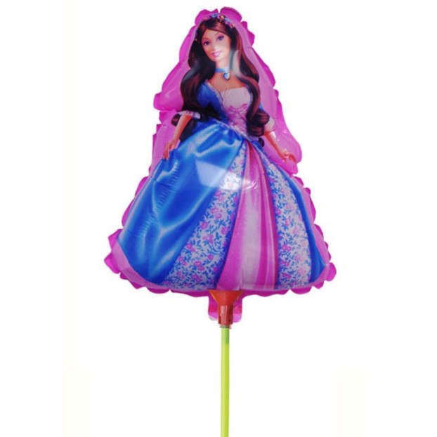 20pcs barbie shape mylar foil balloons with stick size 12 inches for decoration alehuangpartyneeds