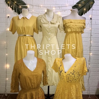 Preloved Dress Mustard/Yellow Trendy Mini/Midi/Maxi Collection SHOPEE LIVE CHECKOUT
