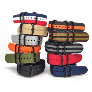 【Stock】 [11 colors, Stock] Brand heavy nylon strap 18mm 20mm 22mm 24mm NATO strap Zulu black buckle, #3