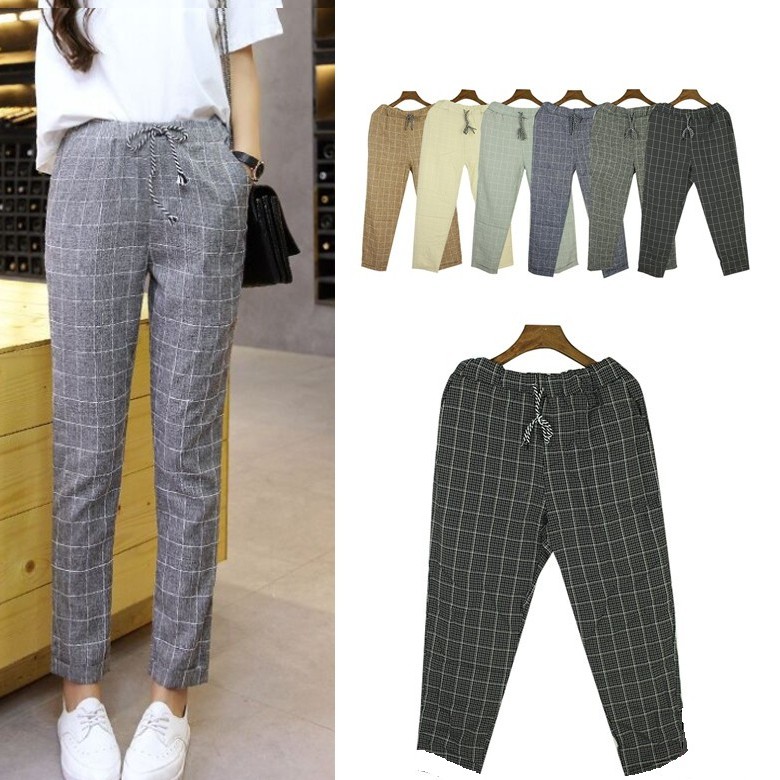 SS Plaid Trouser Korean Chekered Pants 7A0018 | Shopee Philippines