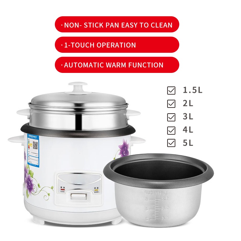 Rice Cooker MultiFunction Cooker NonStick Inner Pot 1.5L/2L/3L/4L/5L