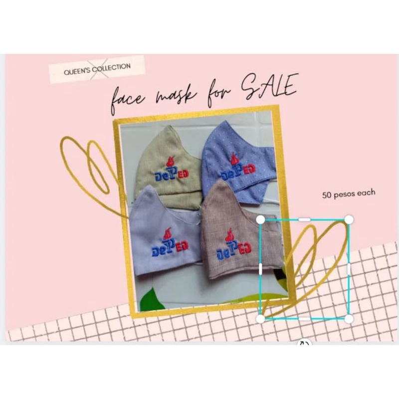 DepEd face mask with DepEd embroidery with the same cloth and color of