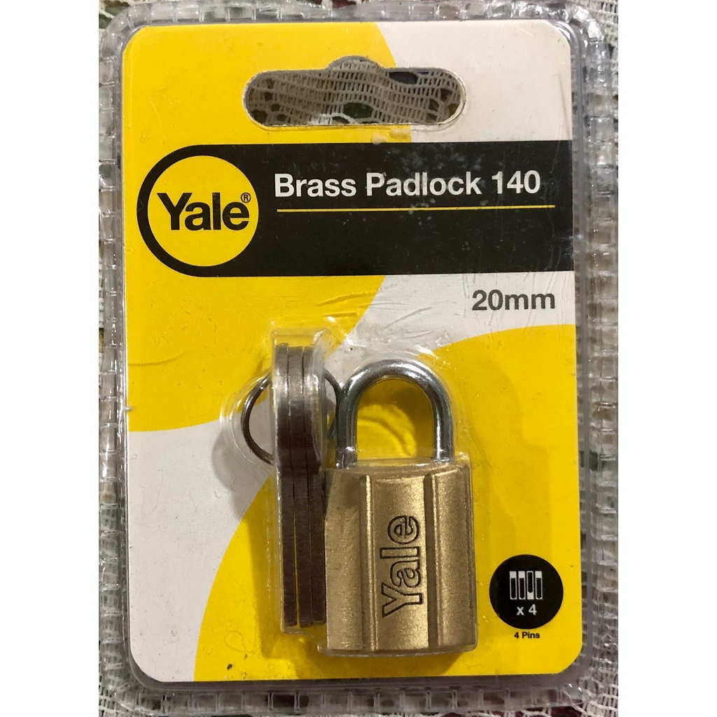 Yale Brass Padlock V140 (available in 20mm, 25mm, 30mm, 40mm, 50mm
