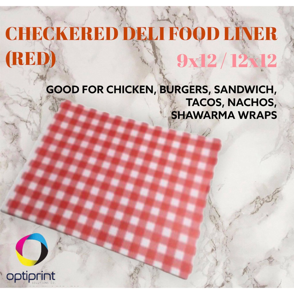 Checkered Deli Basket Food Liner Wrap Greaseproof Paper(100pcs) for Chicken, Wings, Burger
