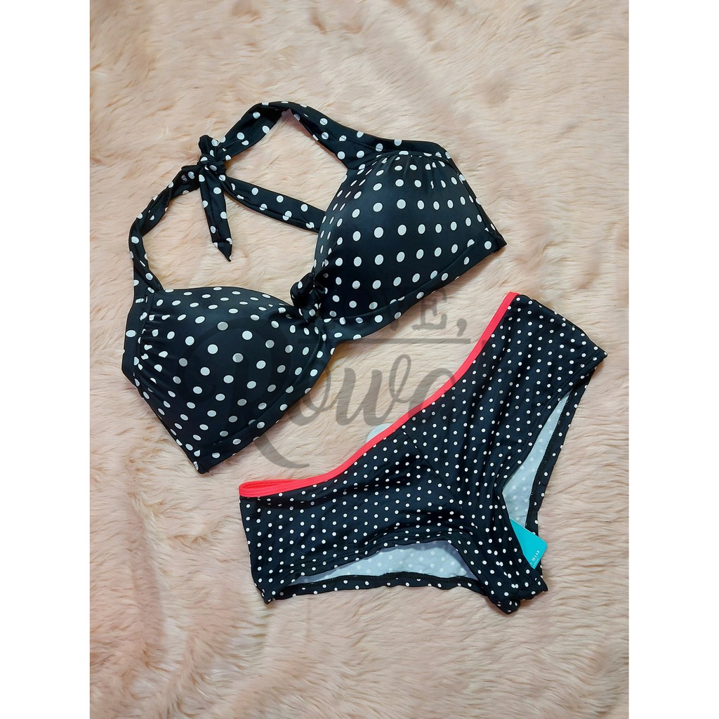 BLACK AND WHITE POLKA DOTS BIKINI | Shopee Philippines