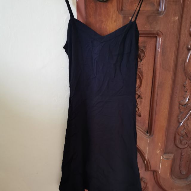 simple black spaghetti strap dress