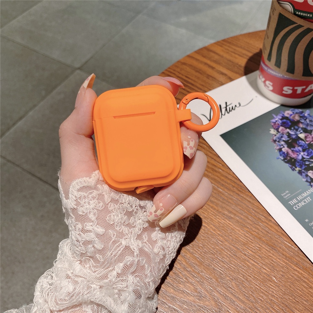 Simply Orange Macaron For Apple Airpods Gen 2 Silicone Case InPods 12