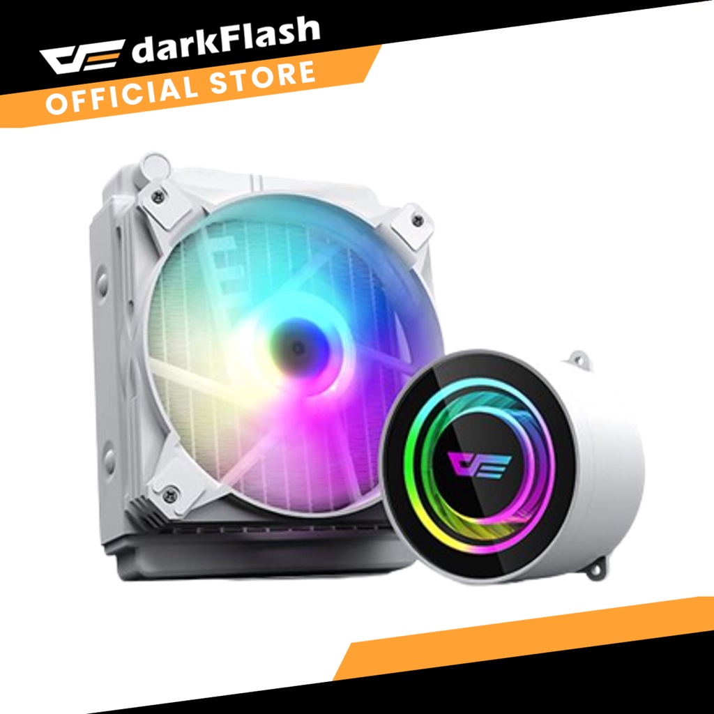 darkFlash Twister DX-120 (White) All-in-one 120mm LIQUID CPU Cooler ...