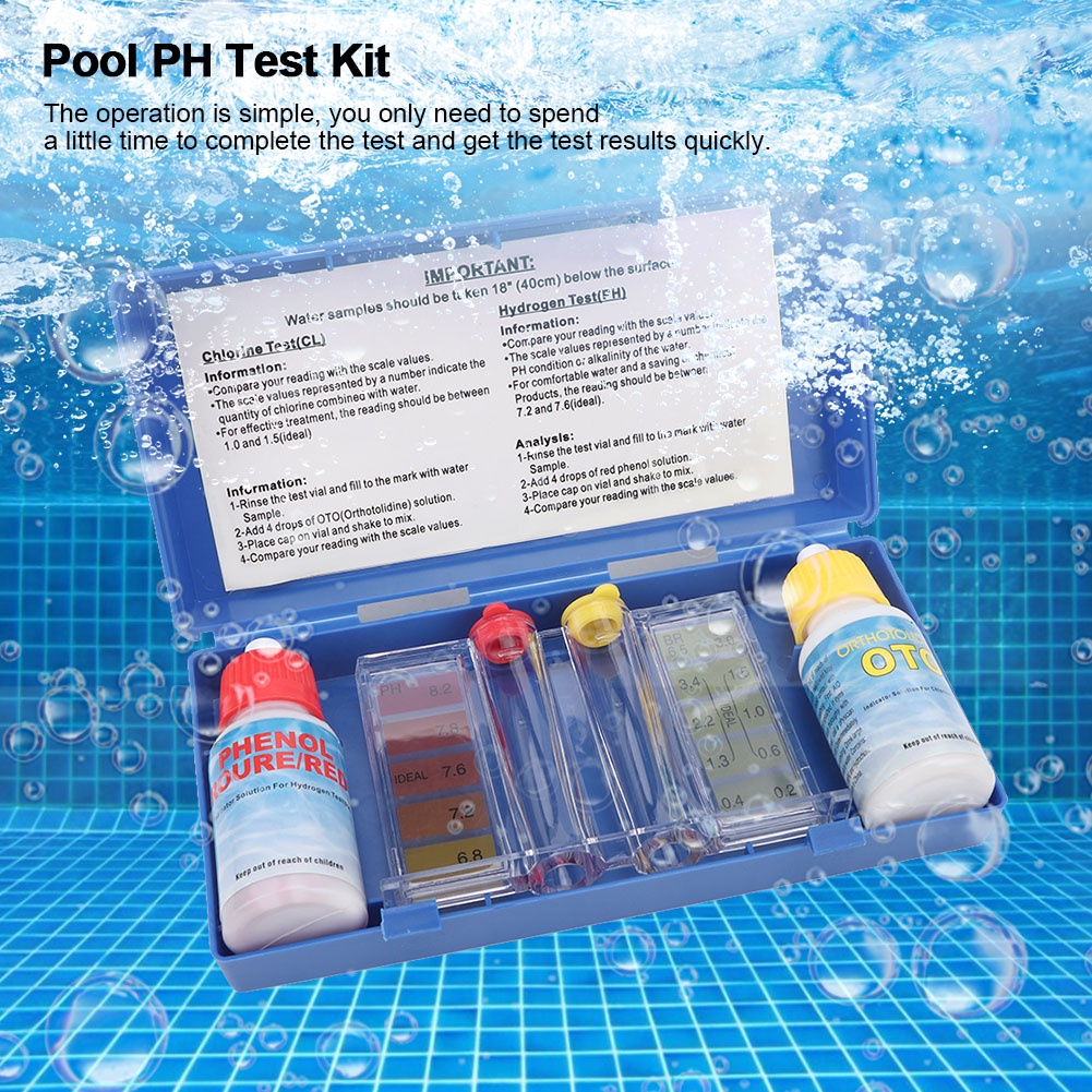 Practical pH A2O Water pH OTO Dual Test Kit with Test Card for 100-125 tests 