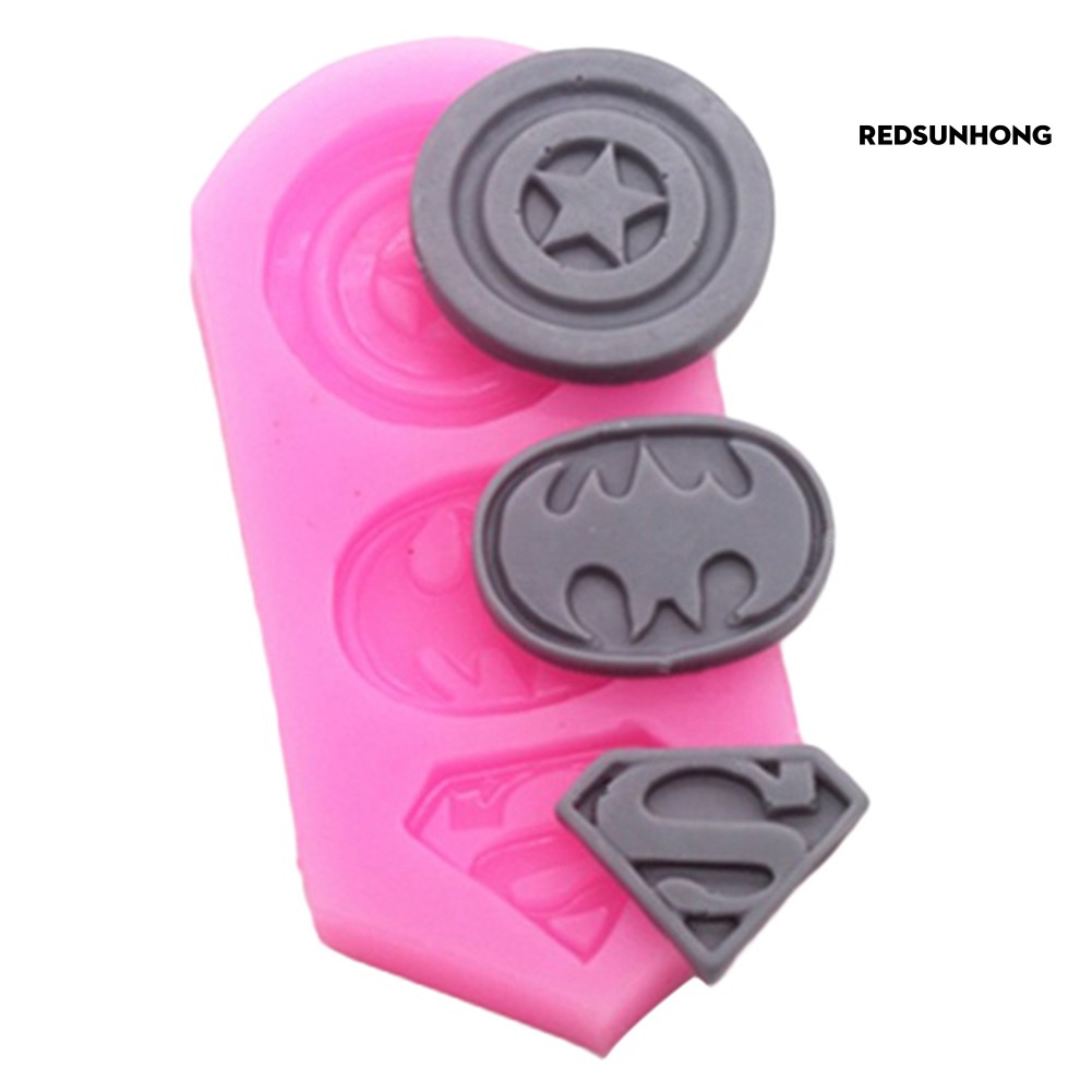 COD√ 3 Cavity American Captain Superman Batman Tag Chocolate Mold Cake Decor Tool