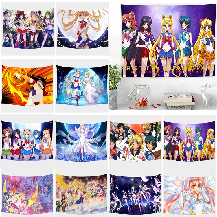 Anime Sailor Moon Tapestry Hippie Wall Hanging Tapestries Bedspread Beach Towel Yoga Mat ...