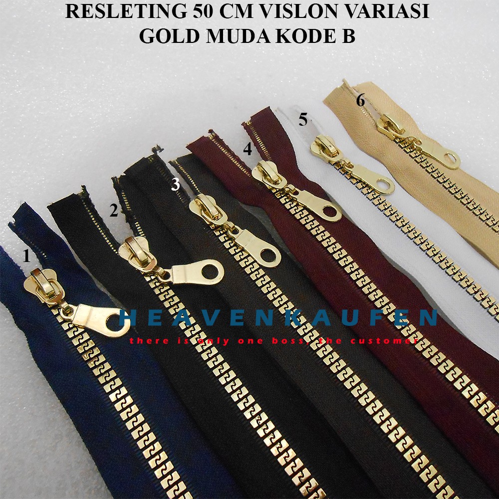 Zipper Zipper 50 cm Light Gold Vislon Code B For Zippers Abaya Robe Etc