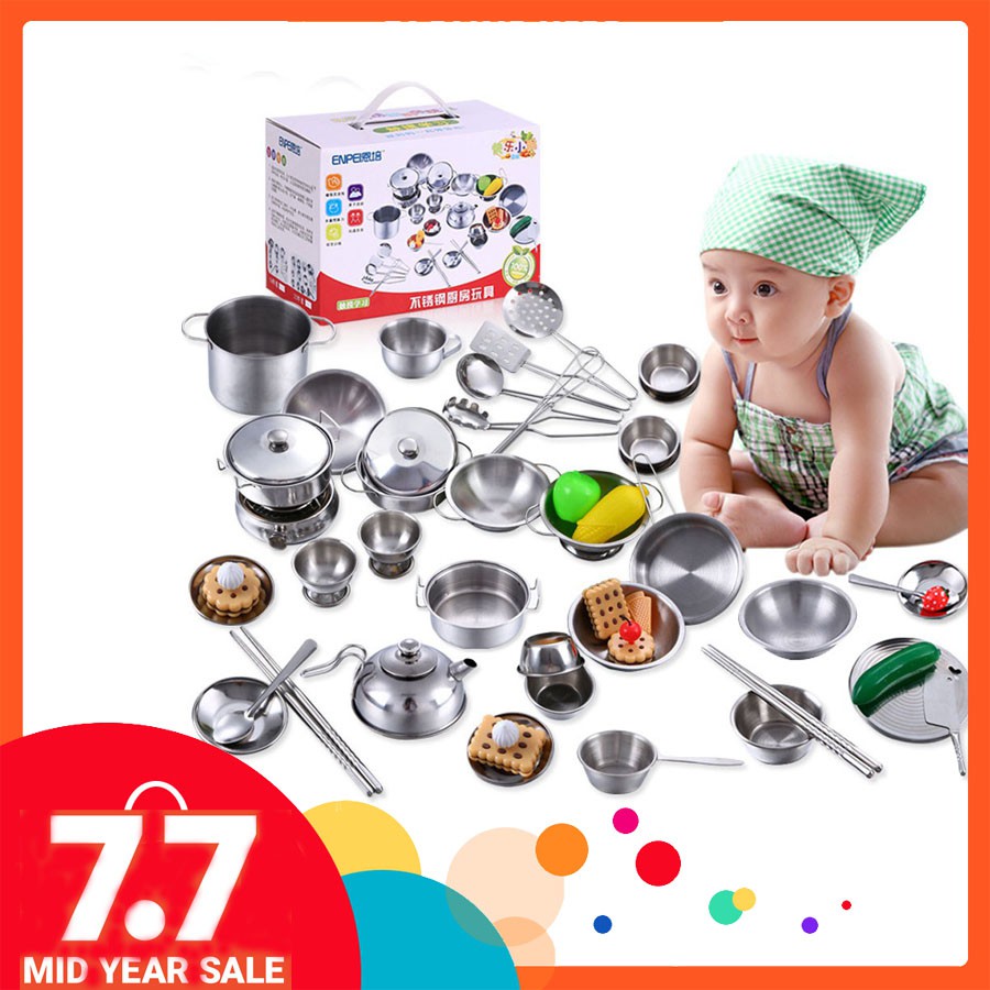 stainless steel kitchen set toy