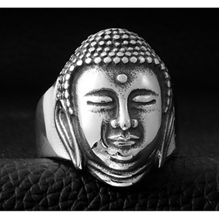 Fashion Punk Personalized Religion Shriman Muni Buddha Portrait Men Ring Jewelry #4