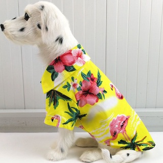 cutepet Cotton Linen Fabric Pet Shirt Hawaiian Style Cat Costume Spring Summer New Dog Teddy Cloth
