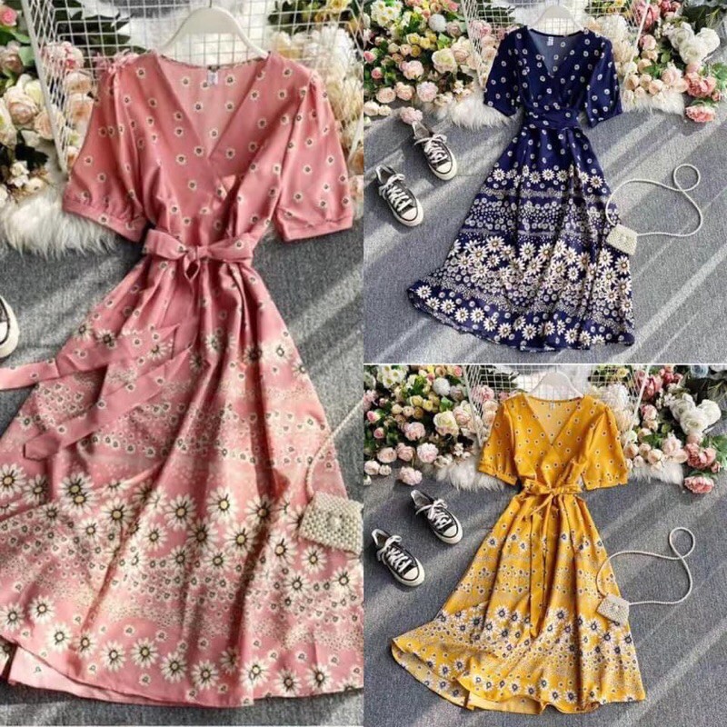 Flower design Dress (FIT TO LARGE) Shopee Philippines