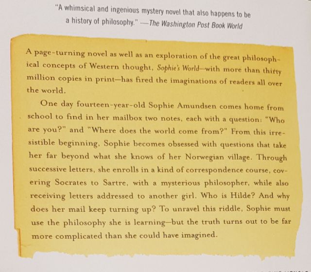 Brandnew_SOPHIE'S WORLD by Jostein Gaarder