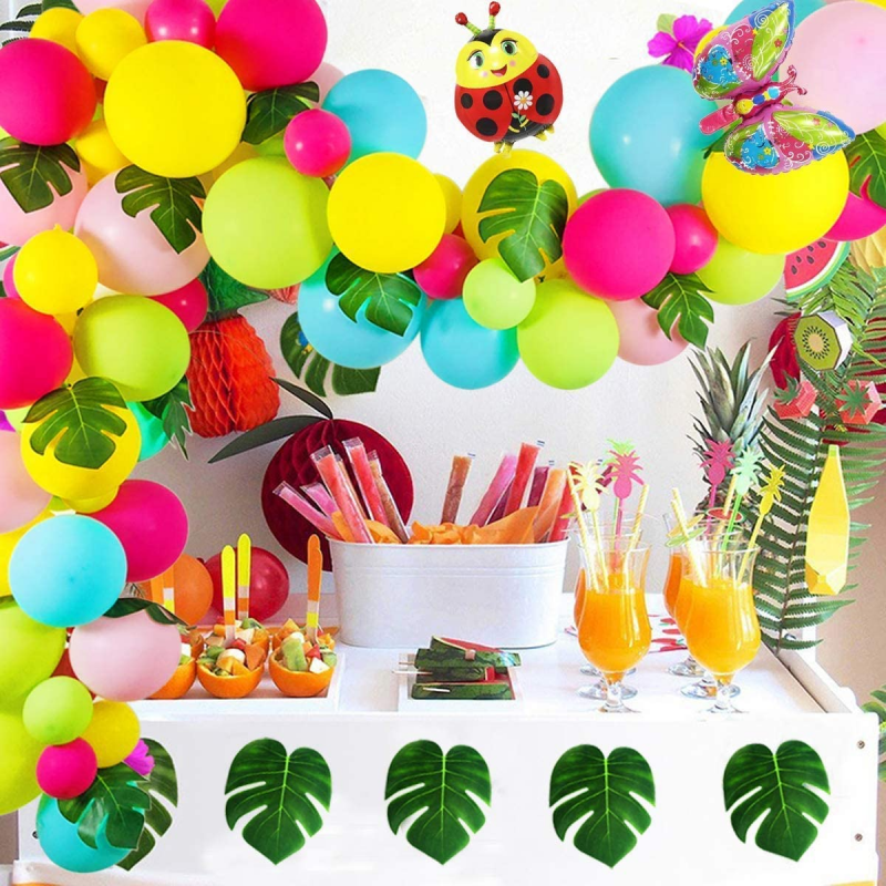 【Aperil】63pcs Happy Birthday Balloon Set Party Decoration Latex Balloon Home Decor Foil Balloon Field Insect Theme Butterfly Frog Ladybug Bee Snail Sun Balloon