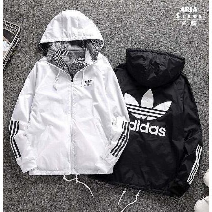 adidas men's reversible hooded jacket