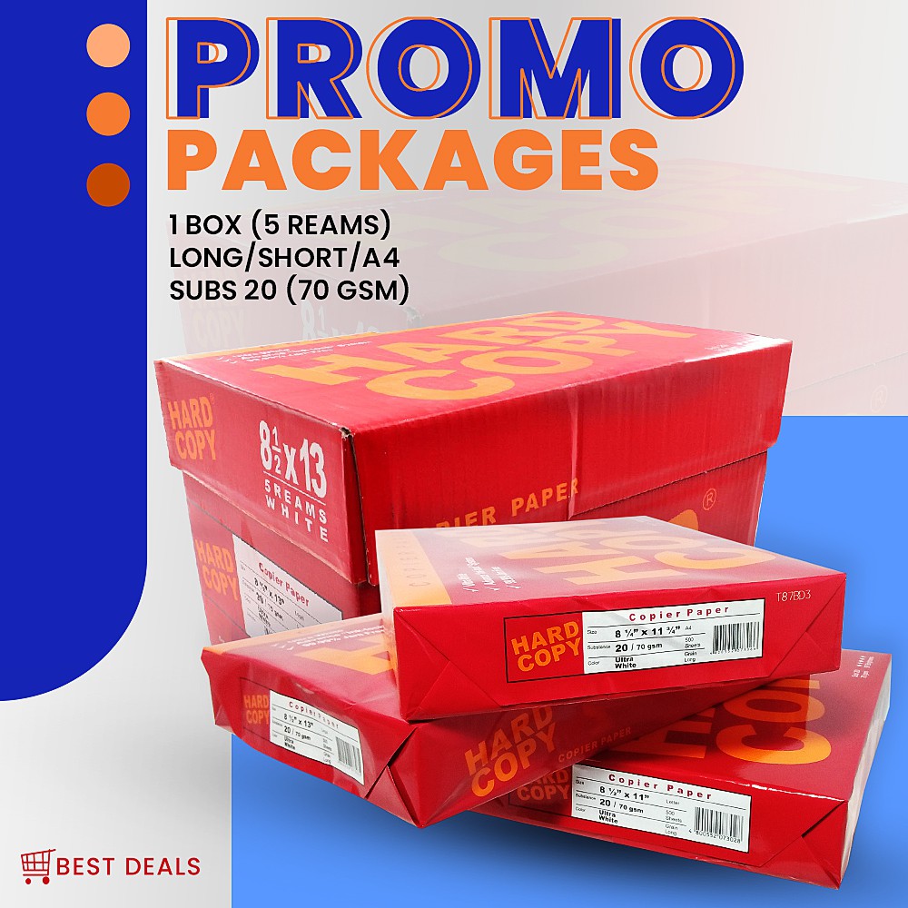 Hard Copy Bond Paper 70gsm Substance 5 Reams Per Box Short Long Shopee Philippines