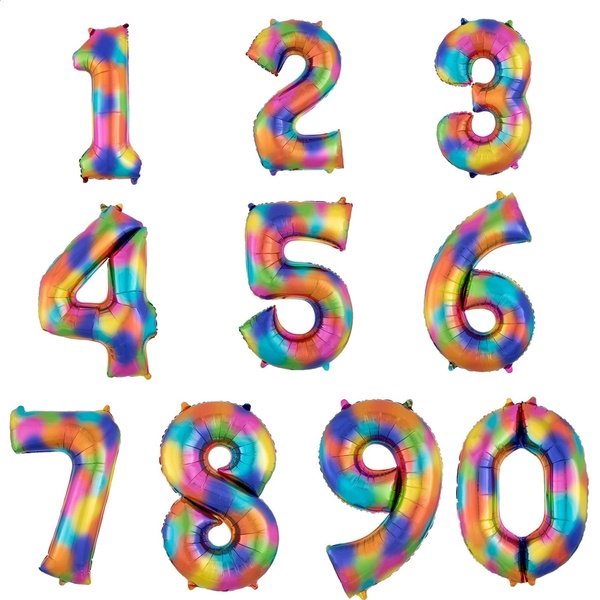 colored number balloons