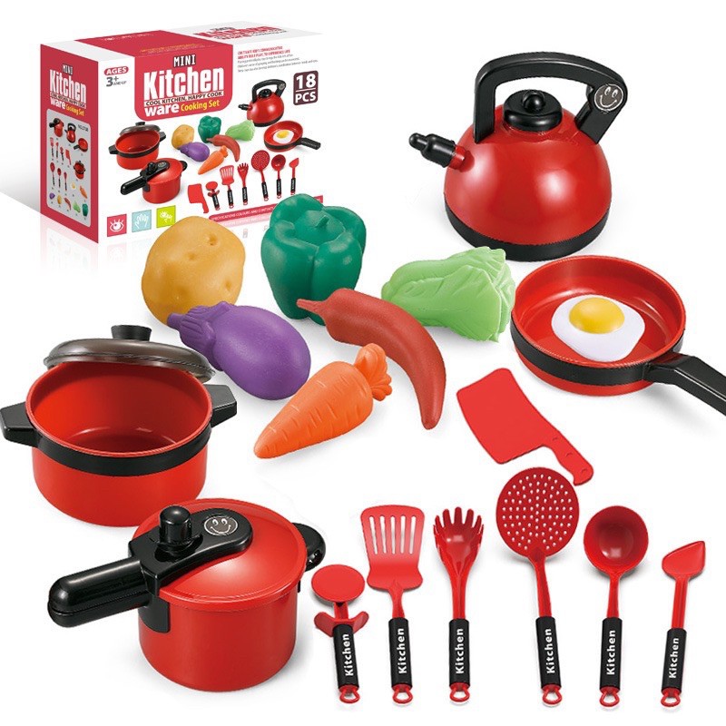 18pcs Plastic Kitchen Cooking Toy Set Toys For Kids | Shopee Philippines