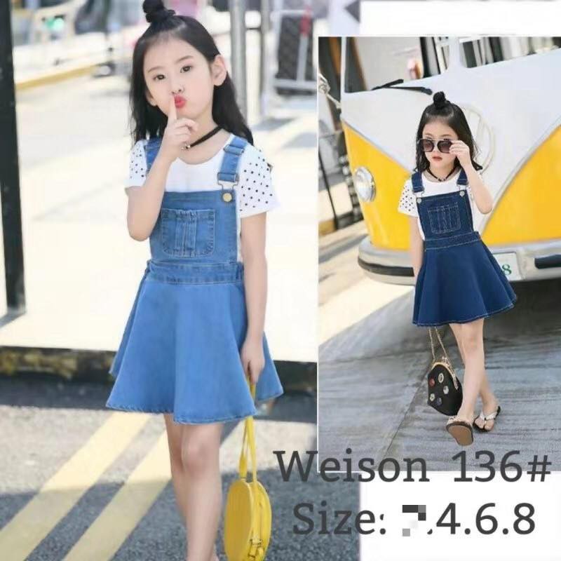 next girls denim dress