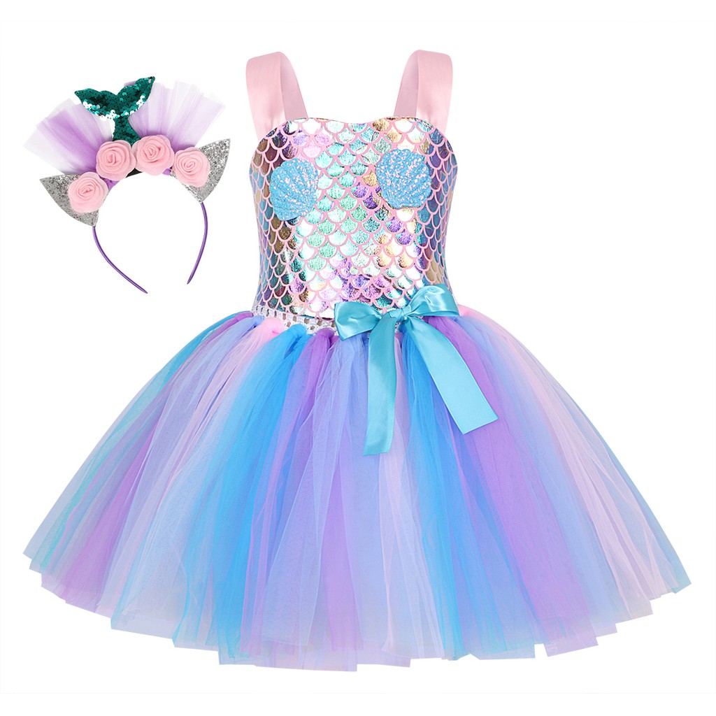 Halloween cosplay party dress little mermaid princess costume mermaid