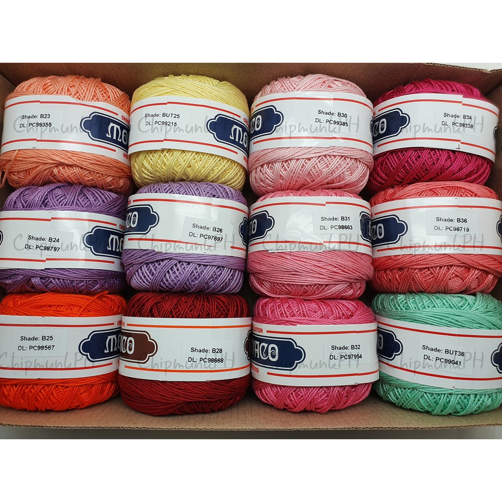 Monaco Mercerized Crochet Cotton 3 Ply [SOLID COLORS Set B] Shopee