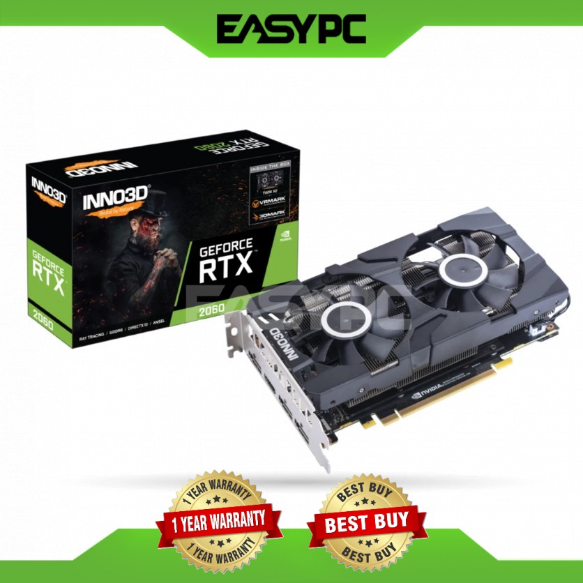 Inno3D RTX 2060 Twin X2 OC RGB 6gb 192bit GDdr6 Gaming Graphics Card ...