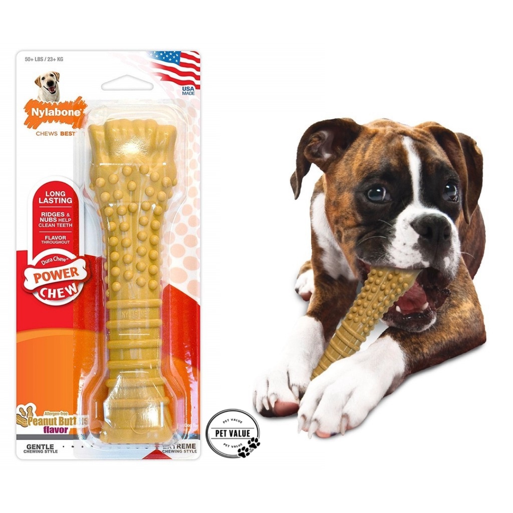 Nylabone DuraChew Bone Dog Chew Regular Peanut Butter Allergen Free Up To 11kg 