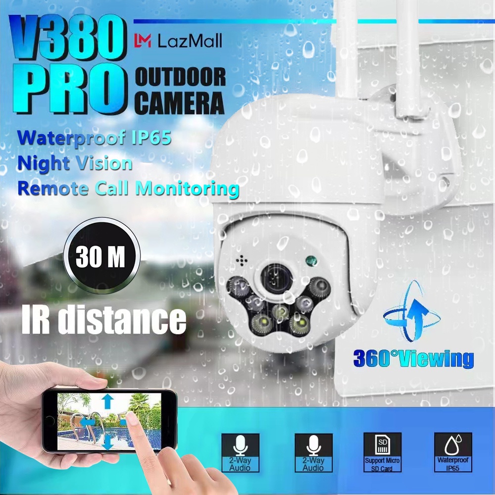 V380 PRO IP CCTV Camera Wifi Wireless Outdoor HD 1080P CCTV With LED