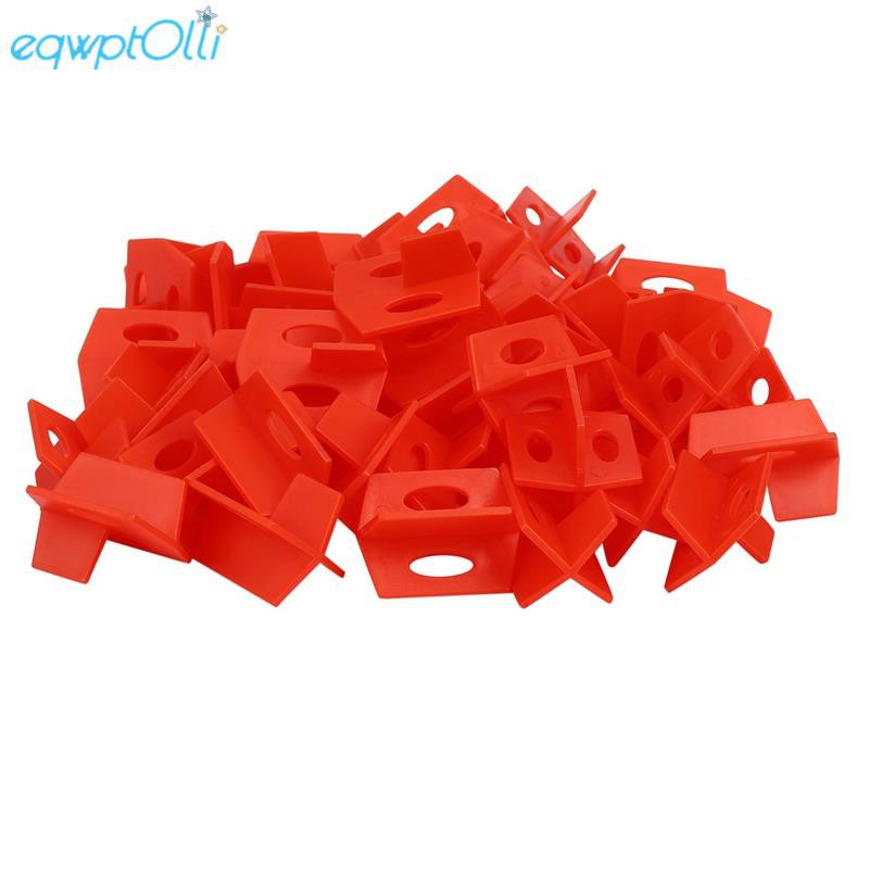 50pcs 2mm Tile Leveling System 3 Side Tile Spacer - Cross And T Wall Floor, Red Single 3.5 * 2.8cm