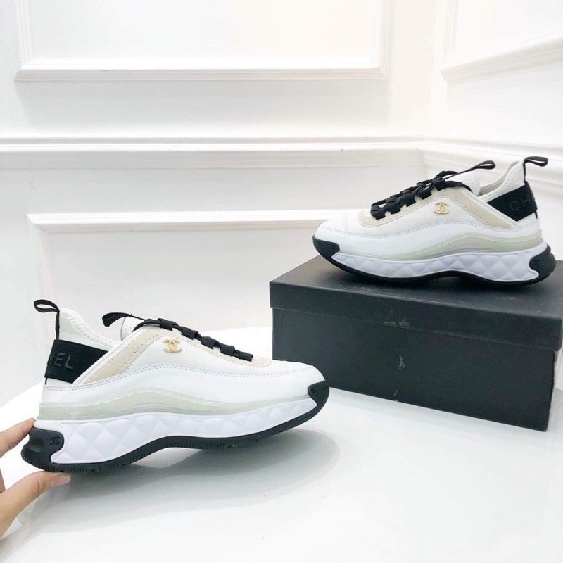 Chanel Black and White CC Logo Sneakers | Shopee Philippines