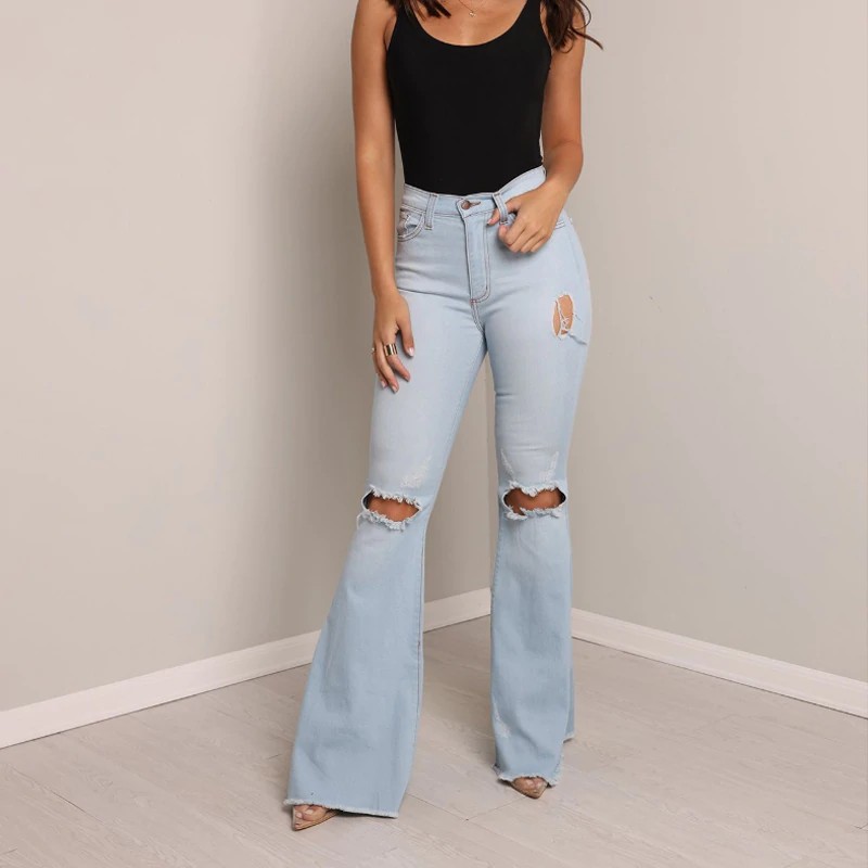high waisted plus size flare jeans